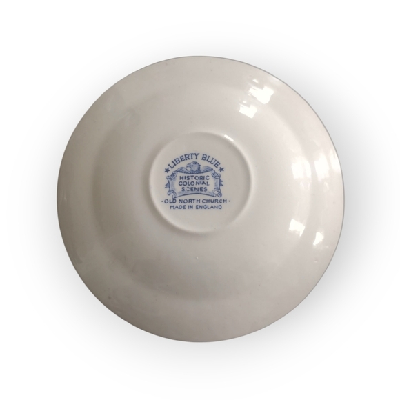 Liberty Blue Historic Colonial Scene Old North Church Saucer Made In England - Picture 2 of 3